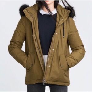 Zara Trafaluc Down Hooded Parka